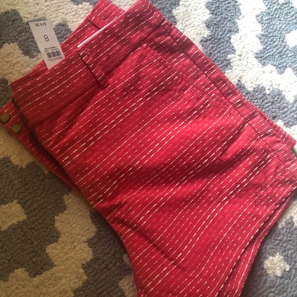 NWT loft red coral tweed short -size 8 - Picture 6 of 6